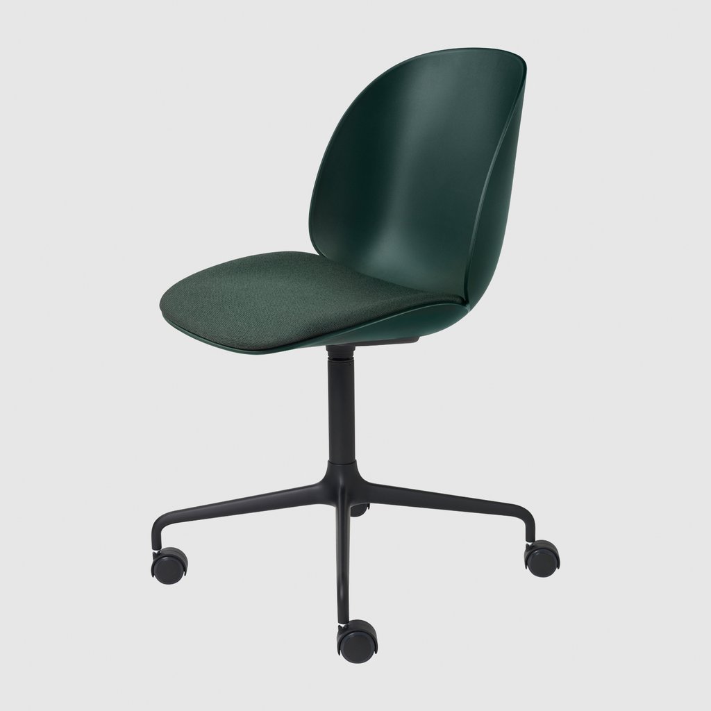 Beetle Meeting Chair - Seat Upholstered - 4-Star Base W/ Castors