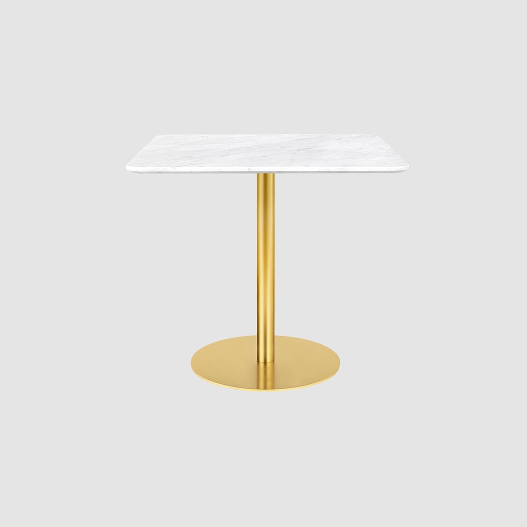GUBI 1.0 Dining table - Square - 80x80 - Brass base