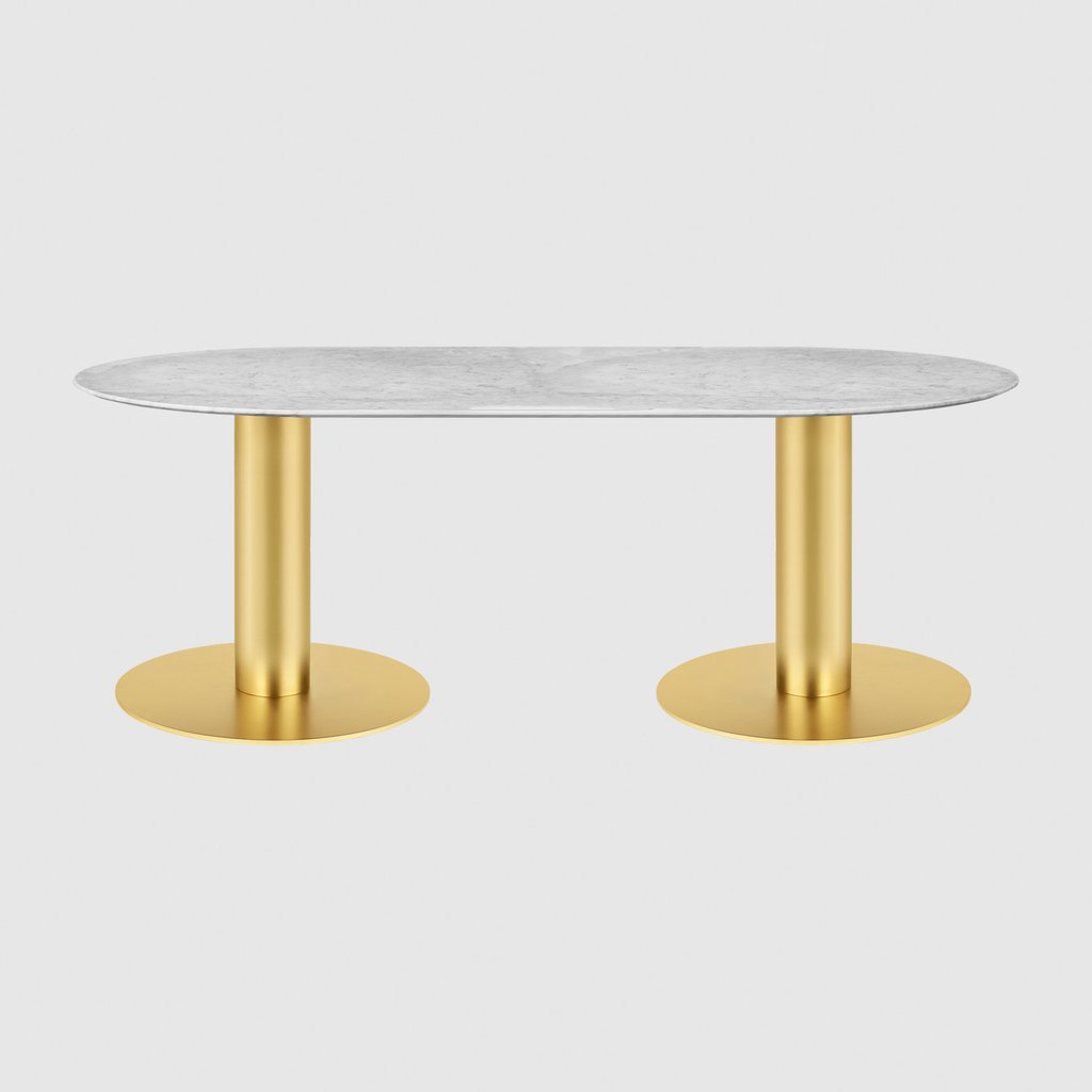 GUBI 2.0 Dining Table - Eliptical - 100x200 - Brass base