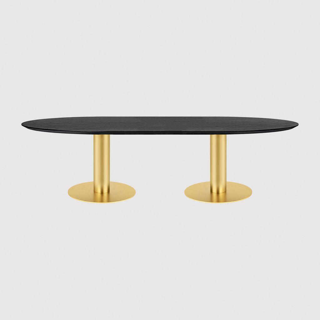 GUBI 2.0 Dining Table - Eliptical - 130x280 - Brass base
