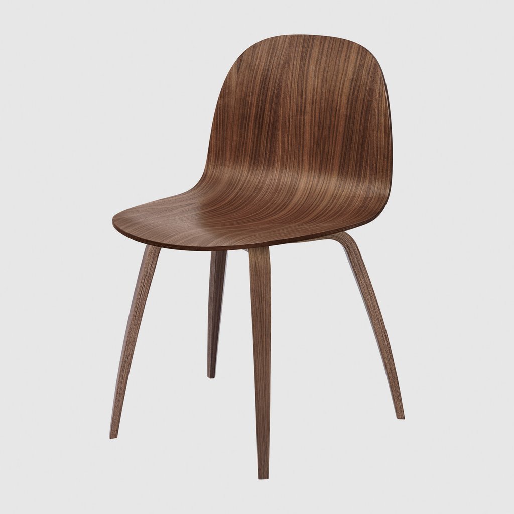 2D Dining Chair - Un-upholstered - Wood Base