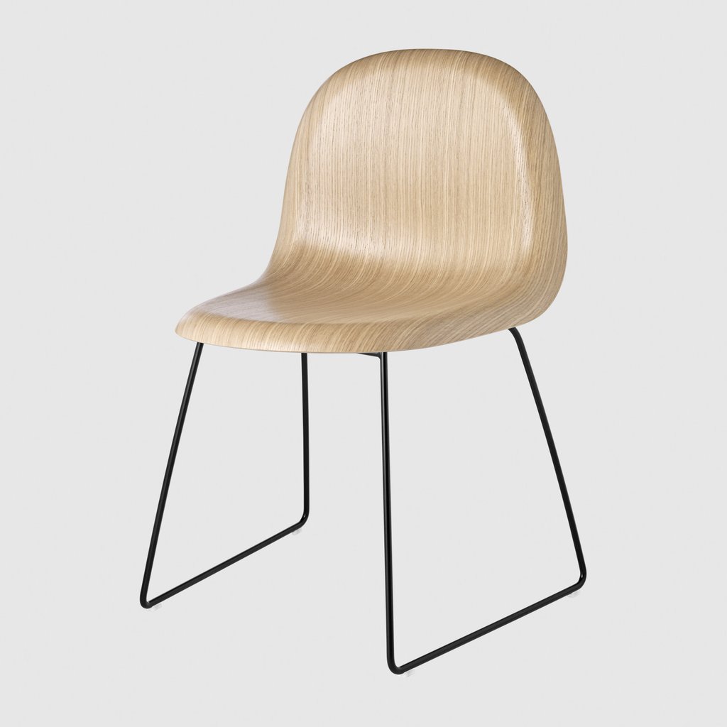 3D Dining Chair - Un-upholstered - Sledge base