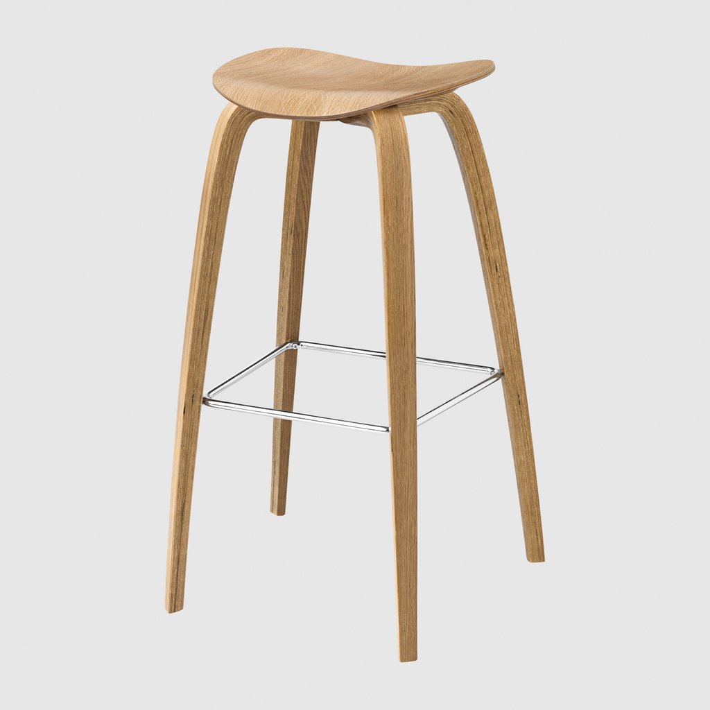 2D Bar Stool - Un-upholstered - 75 cm - Wood base